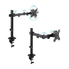 Soporte tooq mesa gira incli 1 brazo 17 - 32 pulgadas negro