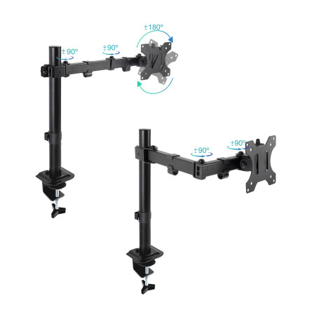 Soporte tooq mesa gira incli 1 brazo 17 - 32 pulgadas negro