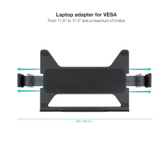 Soporte tooq para portatil 11.6 pulgadas -  17.3 pulgadas carga maxima 9kg vesa 75 x 75