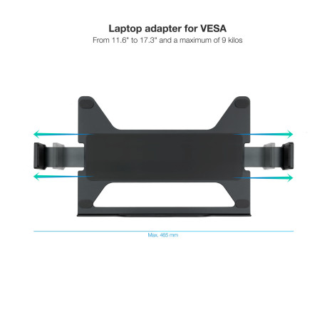Soporte tooq para portatil 11.6 pulgadas -  17.3 pulgadas carga maxima 9kg vesa 75 x 75