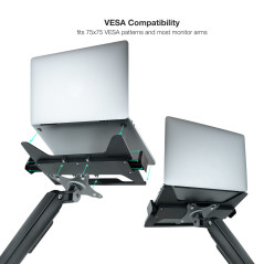 TooQ TQLH1117-B supporto per laptop Mensola a braccio per notebook Nero 43,9 cm (17.3")