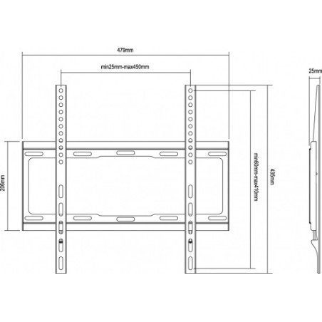 Soporte pantalla equip 32 pulgadas -  55 pulgadas fijo vesa max. 400x400