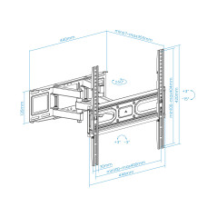 Soporte de pared tooq para pantallas 32 pulgadas -  70 pulgadas inclinable
