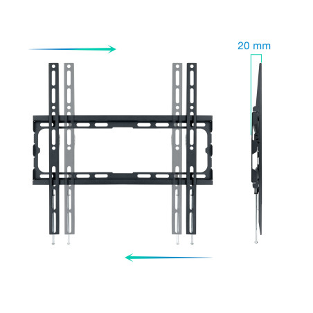 Soporte pared tv television monitor tooq lp1070f - b 32 pulgadas - 70 pulgadas carga maxima 45kg