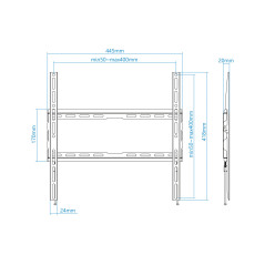 TooQ LP1070F-B Supporto TV a parete 177,8 cm (70") Nero