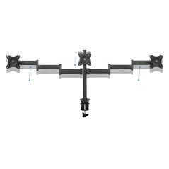 Soporte tv - monitor tooq sobremesa giratorio incluye 3 brazos carga maxima 8kg - brazo db1327tn - b - vesa 75 y 100 - inc y gir