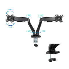 TooQ DB5132TNR-B Supporti a parete per TV 81,3 cm (32") Scrivania Nero
