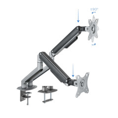 Soporte de mesa tv tooq 17 - 32 pulgadas 2 pantallas gris