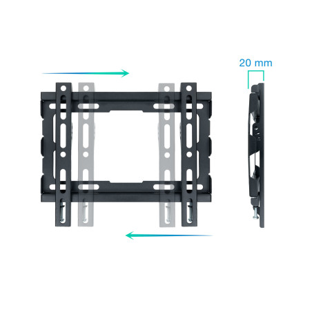 Soporte pared tv television monitor tooq lp1043f - b 23 pulgadas - 43 pulgadas carga maxima 45kg