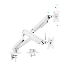 Soporte de mesa tv tooq 17 - 32 pulgadas 2 pantallas blanco