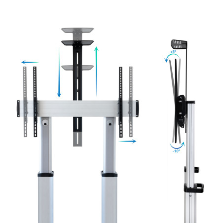 Soporte suelo tv tooq fs20300m - b 60 pulgadas - 100 pulgadas carga maxima 100kg aluminio