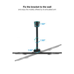 TooQ LP7843TN-B Supporto TV a parete 139,7 cm (55") Nero