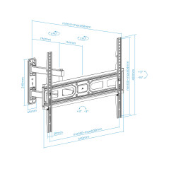 Soporte de pared tooq para pantallas 37 pulgadas -  70 pulgadas