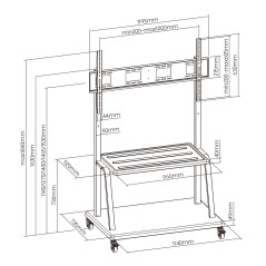 Ewent EW1541 Supporto per display espositivi 3,05 m (120") Nero