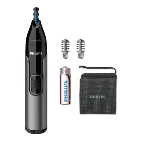 Cortapelos philips + naricero nt3650 - 16 negro 2peines -  cuchilla lavable -  ducha -  recortador -  pila aa