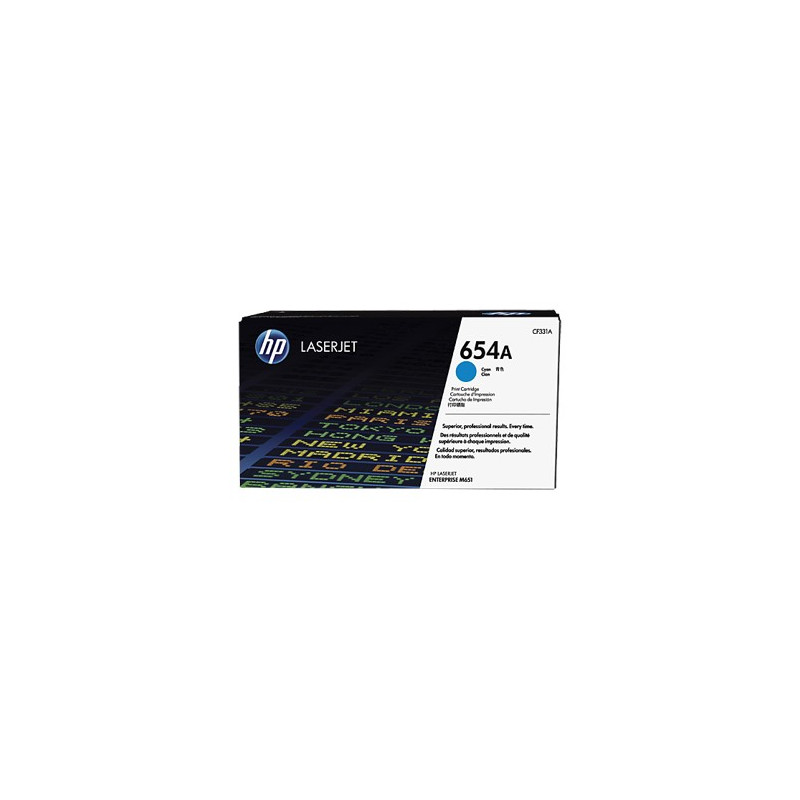 HP Cartuccia Toner originale ciano LaserJet 654A HP Cartuccia Toner originale ciano LaserJet 654A