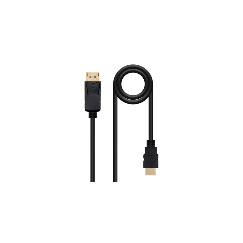 Cable conversor displayport a hdmi nanocable 50cm -  macho - macho -  negro