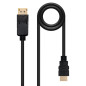 Cable conversor displayport a hdmi nanocable 50cm -  macho - macho -  negro