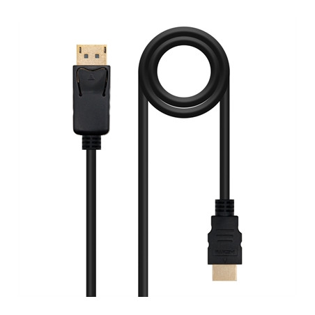 Cable displayport a hdmi nanocable 1m -  macho - macho -  negro