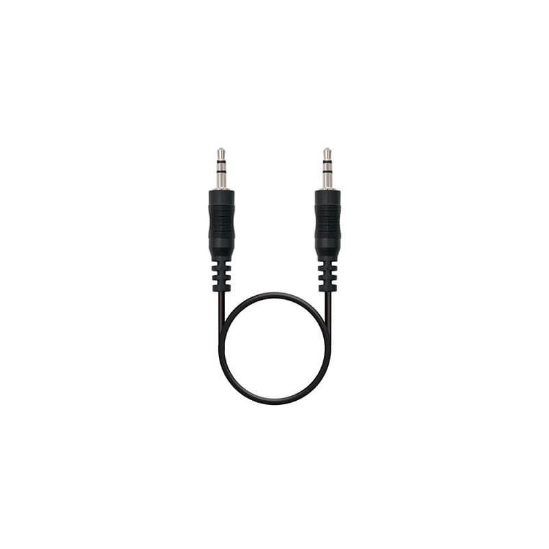 Cable audio jack - 3.5m a jack - 3.5m nanocable 0.3m -  macho - macho -  negro