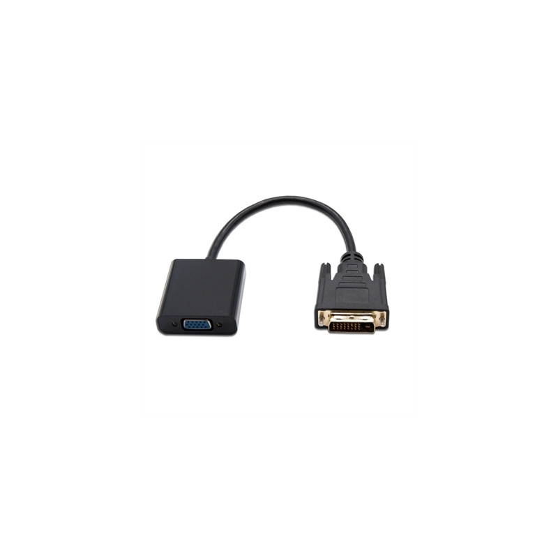 Cable nanocable conversor dvi 24+1 a vga macho - hembra 10cm negro