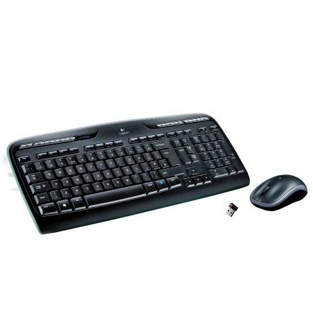 Teclado + mouse logitech mk330 wireless inalambrico usb 2.0 negro 2.4ghz