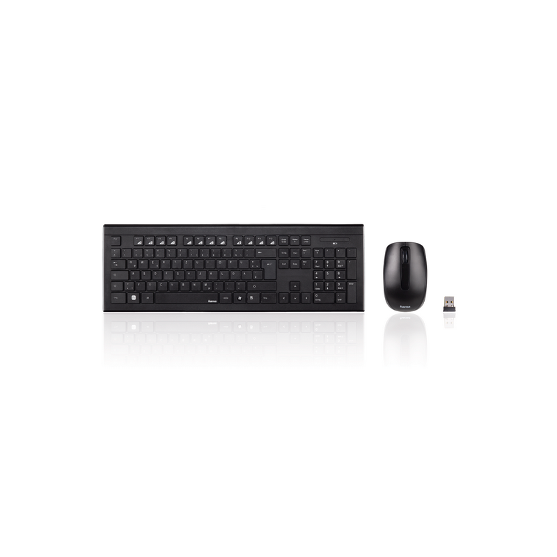 Teclado + raton hama cortino inalambrico negro