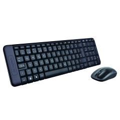 Teclado + mouse logitech mk220 optico wireless inalambrico usb negro