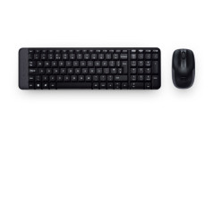 Teclado + mouse logitech mk220 optico wireless inalambrico usb negro