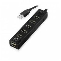 Hub ewent 7 puertos + entrada y salida -  usb 2.0