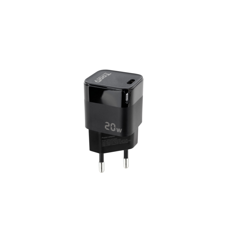 Cargador pared tooq usb - c pd 20w negro