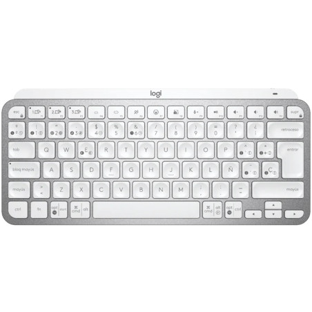 Teclado logitech mx keys gris palido wireless inalambrico qwerty espaol