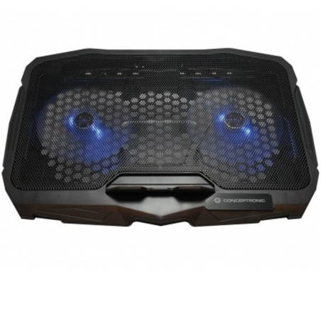 Soporte - base de refrigeracion conceptronic thana07b para portatiles hasta 15.6 pulgadas ventiladores 125mm x2