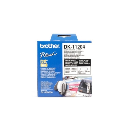 Brother DK-11204 nastro per etichettatrice Nero su bianco