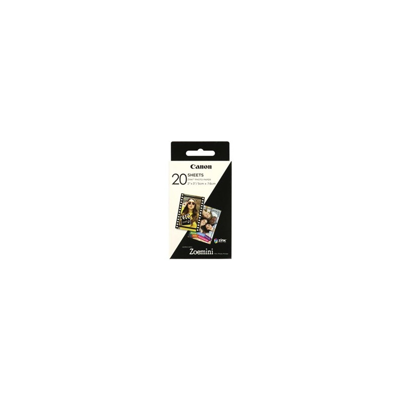 Papel fotografico canon zp - 2030 20 hojas zink para zoemini