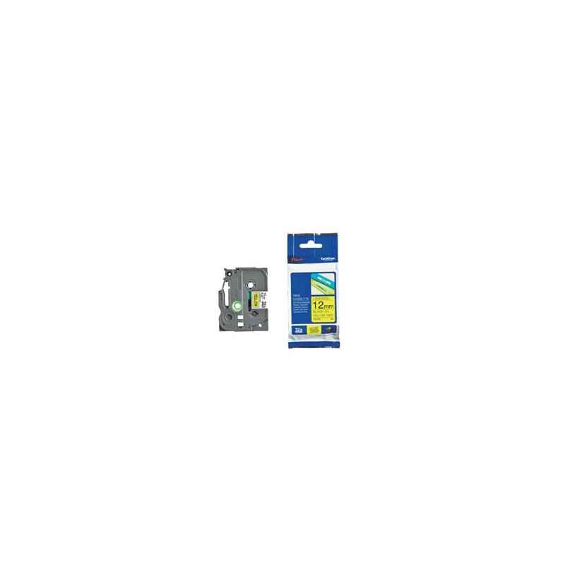 Cinta laminada brother tze631 12mm x 8m amarillo - negro
