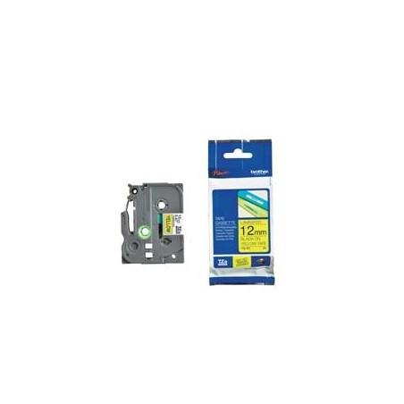 Cinta laminada brother tze631 12mm x 8m amarillo - negro