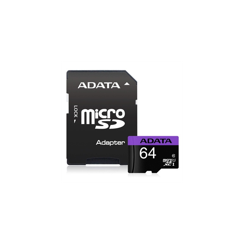 Tarjeta micro sd adata 64gb cl10 + adaptador sd