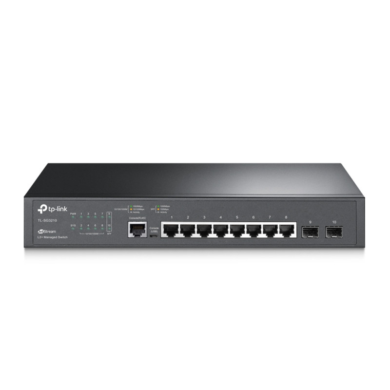 Switch 11 puertos tp - link tl - sg3210 8 puertos 10 - 100 - 1000 2 puertos sfp 1 puerto para consola