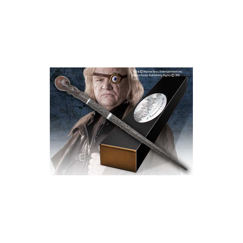 Replica the noble collection harry potter alastor moody varita con caja y placa de identificacion