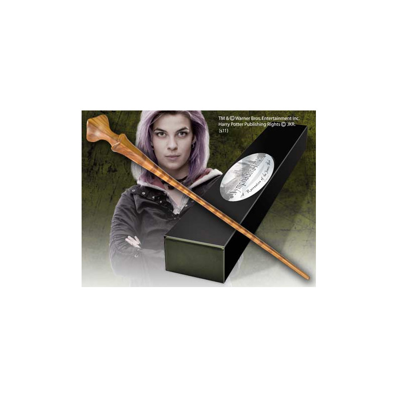Replica the noble collection harry potter nymphadora tonks varita con caja y placa de identificacion