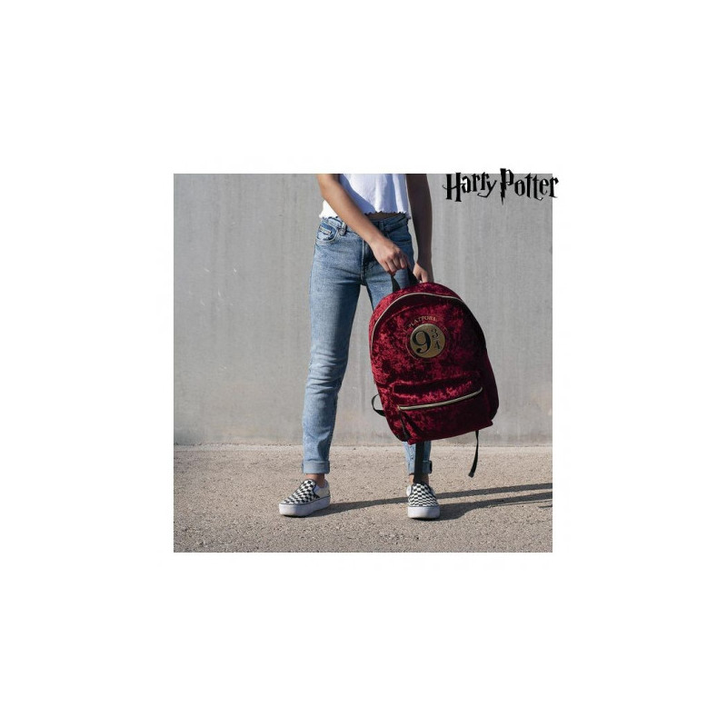 Mochila casual terciopelo cerd harry potter anden 9 3 - 4 burdeos 40 cm