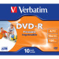 Verbatim dvd - r 4.7gb 16x tarrina 10uds imprimible