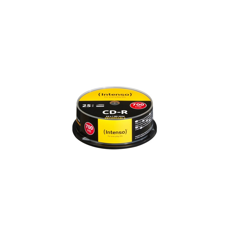 Tarrina de cd - r virgenes intenso 700mb - 80 min 25 unidades