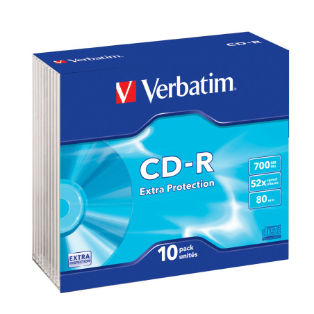 Verbatim cd - r 700mb 52x tarrina 10 unidades slim