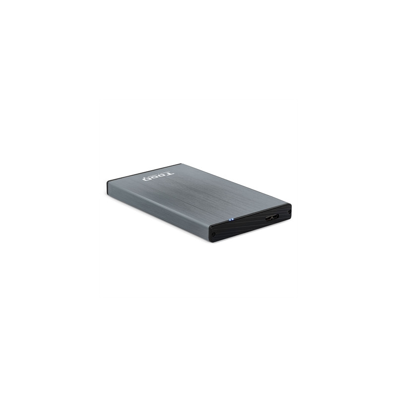 Caja externa tooq tqe - 2527g para hhd - ssd 2.5 pulgadas 9.5mm sata usb 3.0 gris
