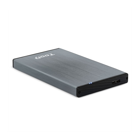Caja externa tooq tqe - 2527g para hhd - ssd 2.5 pulgadas 9.5mm sata usb 3.0 gris