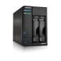 Servidor nas asustor tower 2 bay quad - core 2.0ghz cpu dual 2.5gbe ports 4gb ram ddr4