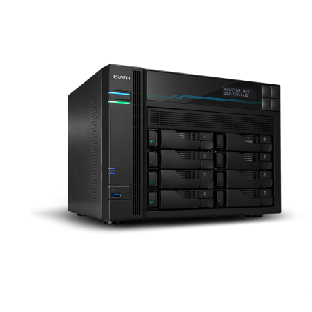 Servidor nas asustor tower 10 bay quad - core 8gb ddr4 10 gbe x 2 2.5 gbe x 2 usb 3.2