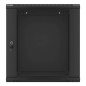 Armario lanberg mural rack 19 pulgadas 12u - 600x600 auto ensamblado negro puerta de cristal
